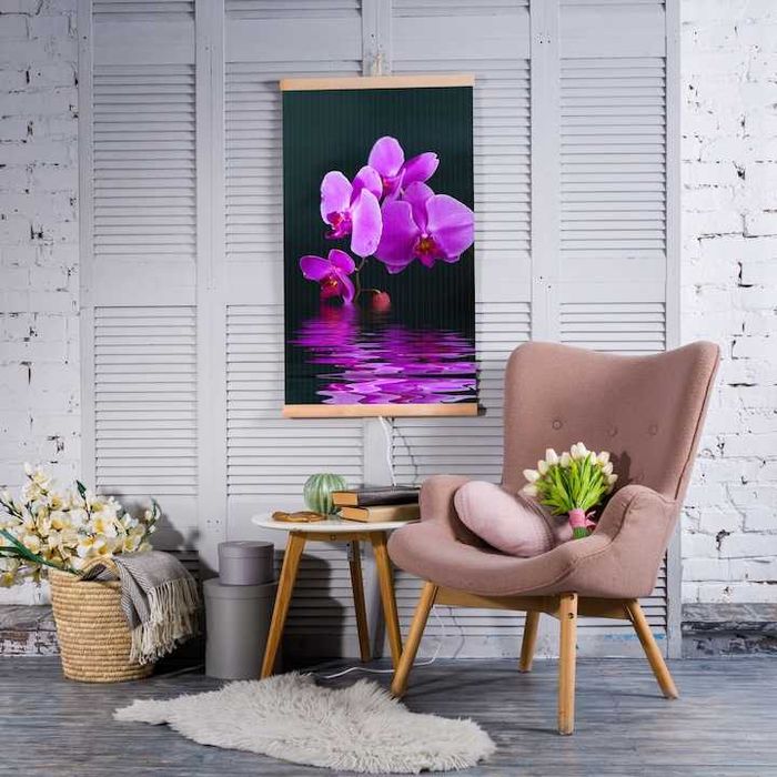 Panou radiant infrarosu Trio model Orhidee, 430W, termostat 2 trepte