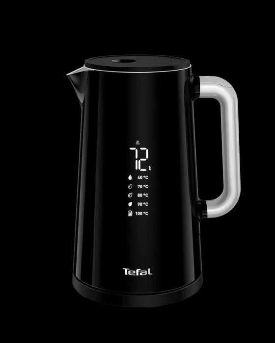 Tefal Smart'n Light кана с избор на температура и функция за поддържане на топлината - цифрова кана с LED дисплей, бързо загряване, безжична, 1.7L