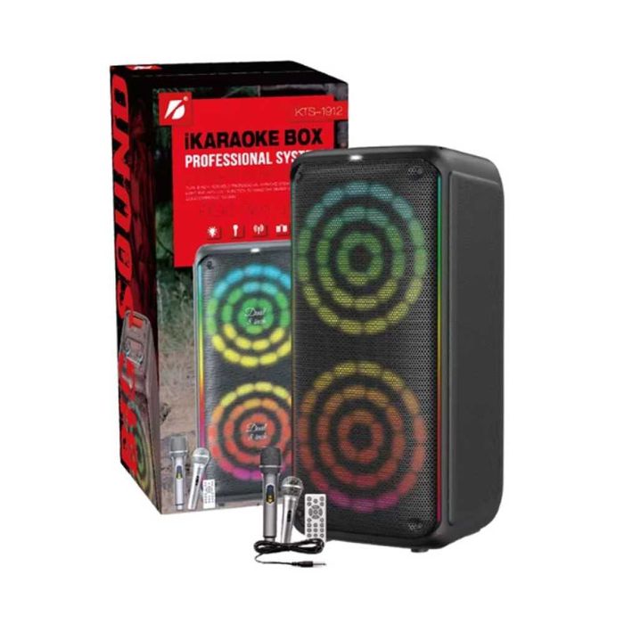 KTS-1912 Безжична Портативна Караоке Аудио Система с 2 Микрофони