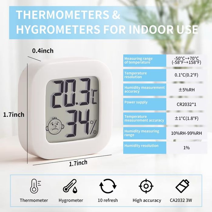 Set de termometru si hidrometru umiditate temperatura casa smart