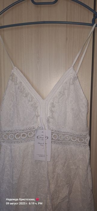 Памучна дантелена рокля М/Л размер