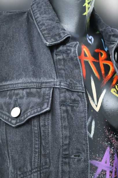 Geaca denim pictata manual