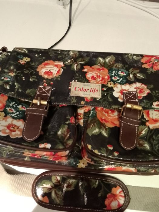 Geantă de umar cu motive florale