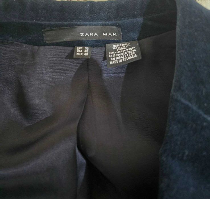 Продается Мужской бархатный пиджак Zara Man (б/у), размер 50 (L)