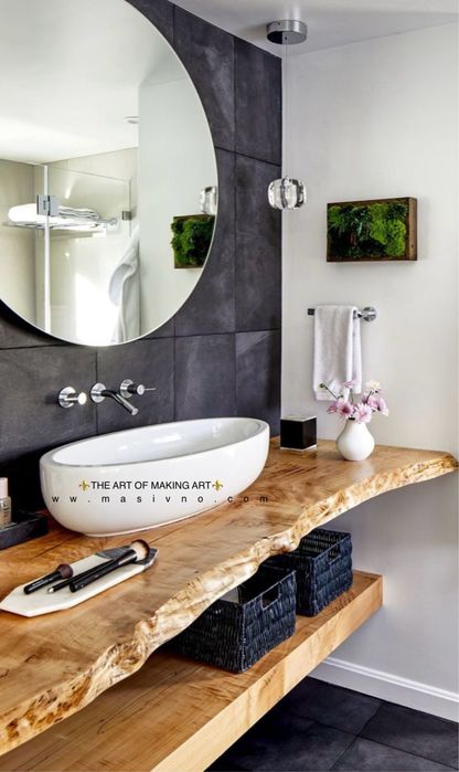 Дървен плот за баня | Рафт за баня | Масивен плот