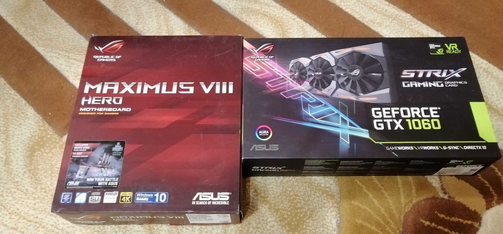 ASUS HERO VIII, GTX 1060 6GB, I7 6700K, cooler Cu, 16GB DDR4 Corsair