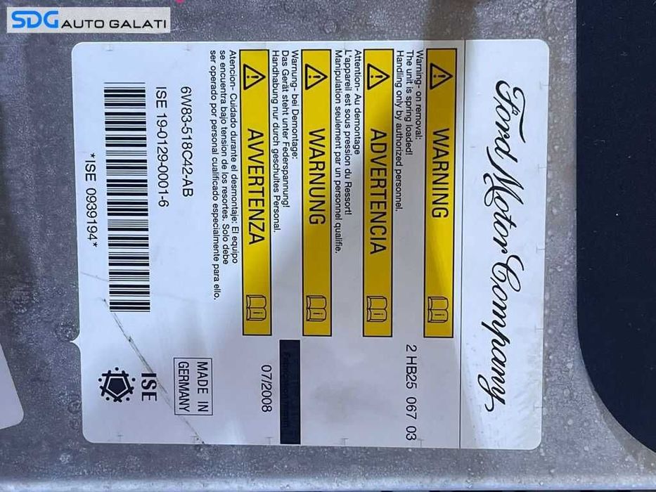 Sistem Electric Tetiera Spate Stanga Protectie Rasturnare Roll Over Bar Volvo C70 2 Cabrio Decapotabil 2006 - 2013 Cod 6W83-518C42-AB [AV1072]