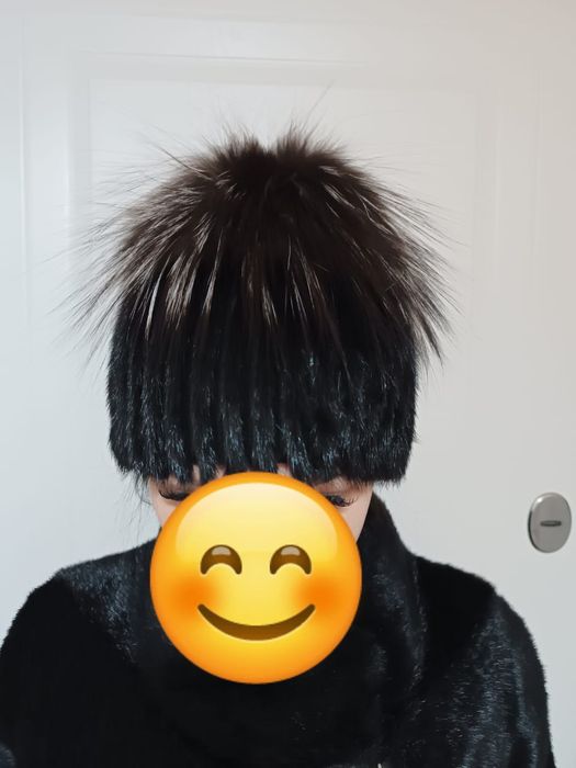 Шапка норка с чернобуркой!