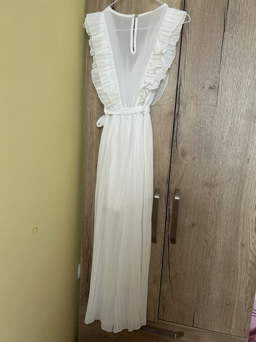 Дамски дълъг бял гащеризон