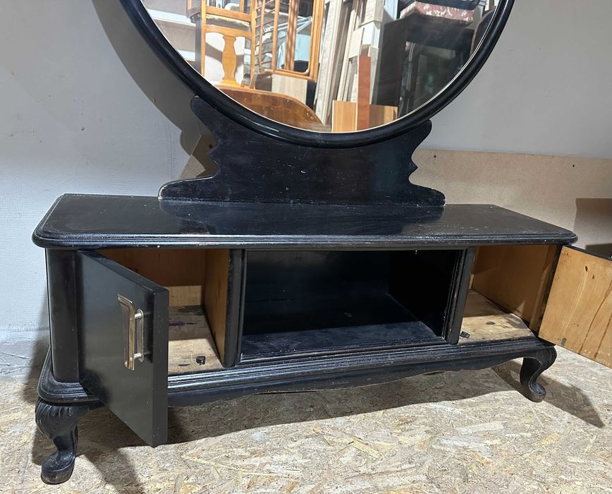 Comoda Vintage cu Oglinda Stil ArtDeco; Toaleta Lemn Masiv