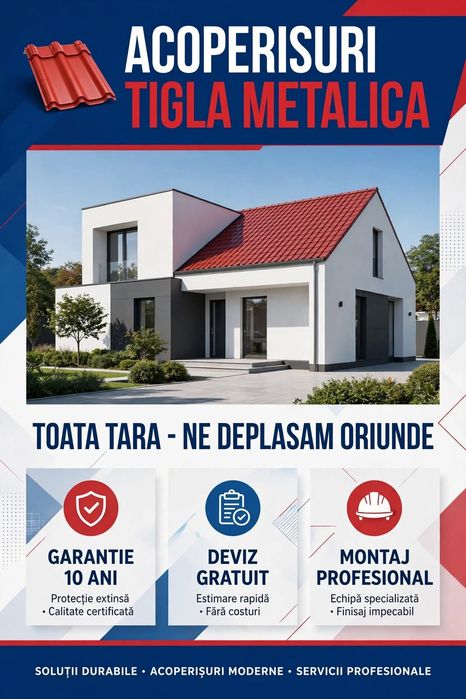 Acoperis Tigla Metalica Montaj Toata Tara
