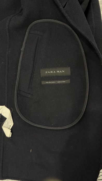 Черное Пальто Zara man