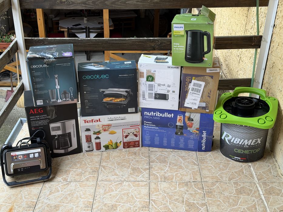 ЕЛЕКТРОУРЕДИ! ЧИСТО НОВИ!!! Nutribullet, AEG, Phillips, Tefal, CECOTEC
