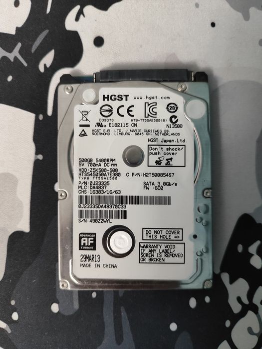 Новый  HHD  диск 500гб для ноута