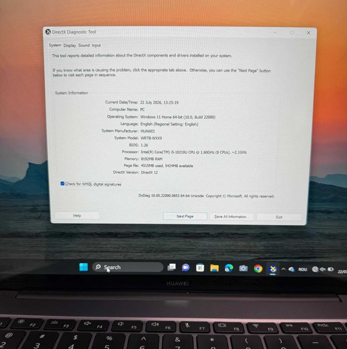 Huawei MateBook 13 2K I5-10210 SSd 512gb 8Gb ProMax Amanet