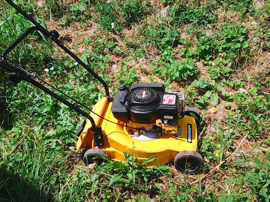 Бензинова косачка за трева с кошница.