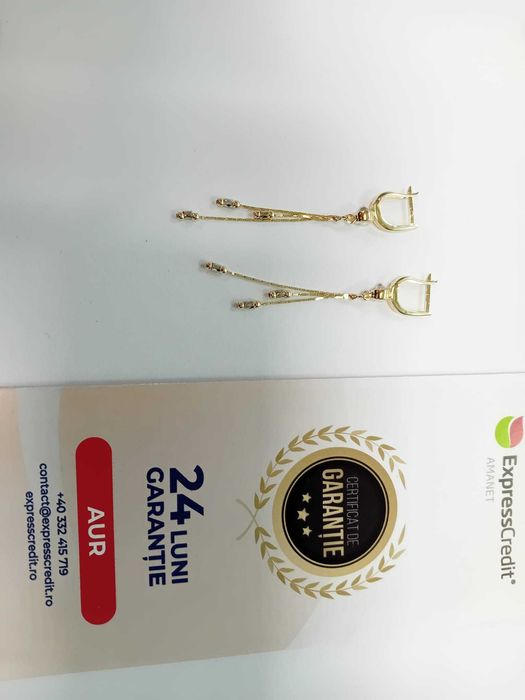 (Ag33) Cercei Aur 14K / Garantie 2 ani