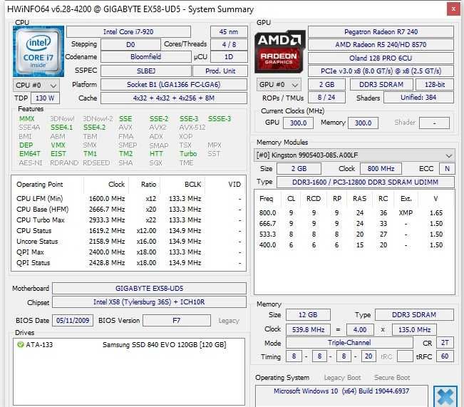 Kit Placa de baza Gigabyte EX58-UD5 I7 920 soket 1366 Impecabil