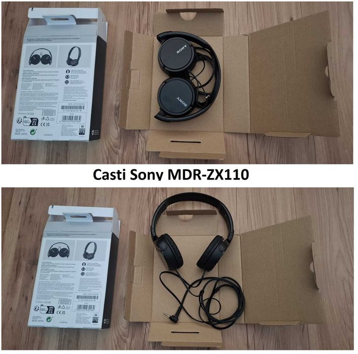 Casti over-ear Presonus HD7 pentru studio, monitorizare, mixaj audio sau audiție, noi, cu saculet si Sony MDR-ZX110, over-ear, headphone, noi, cutie