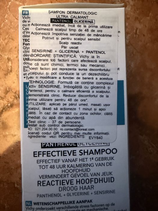 Sampon Dercos ultra-calmant pt scalpul uscat!