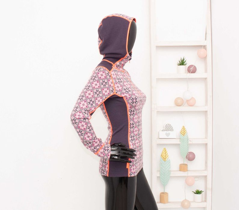 Kari Traa дамска блуза с цип и качулка термо бельо мериносна вълна S