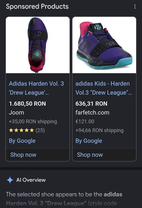 Adidas Harden vol.3   marimea 40 -25 cm
