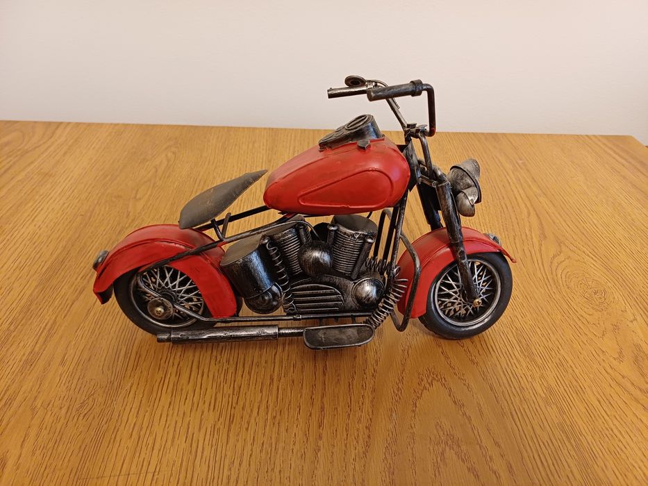 Motocicleta vintage metal macheta figurina jucarie 29cm, retro, mare