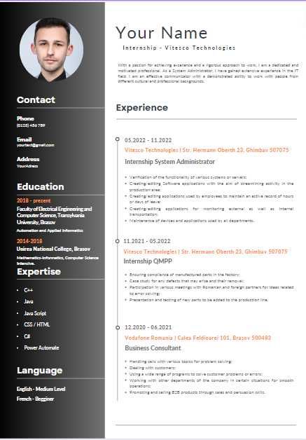 Creare CV-uri în limba română și engleză (M.A.I / A.N.P / JANDARMI)