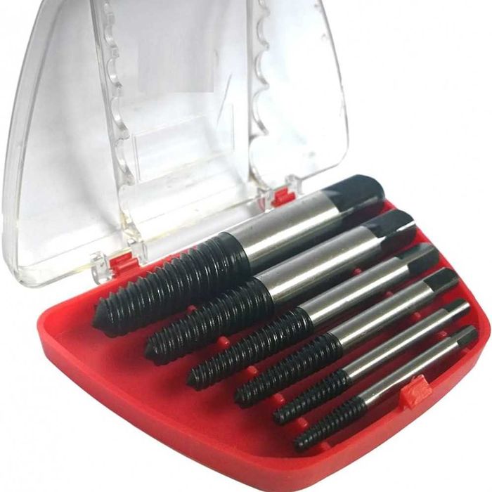 Комплект екстрактори за развиване на скъсани болтове и винтове 6части