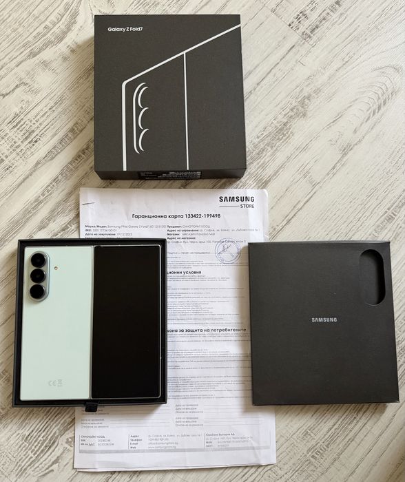КАТО НОВ Samsung Z Fold 7 Mint 512GB 24м. ГАРАНЦИЯ ПОДАРЪК