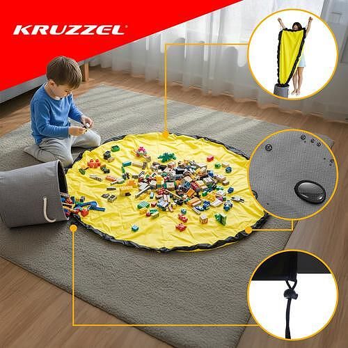 Кош за играчки и блокчета с постелка kruzzel 19556