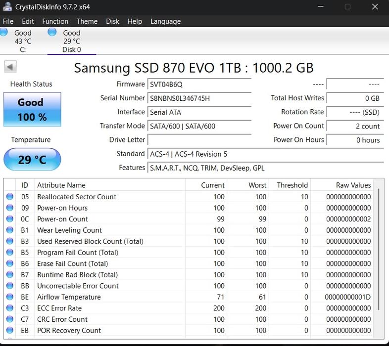 Samsung SSD 870 EVO 1TB Nou Sigilat/Desfacut Doar Pentru Testare 0 Ore