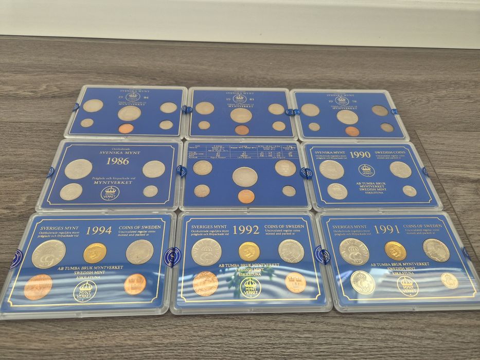 Set monede Coroane Suedia Kronor UNC