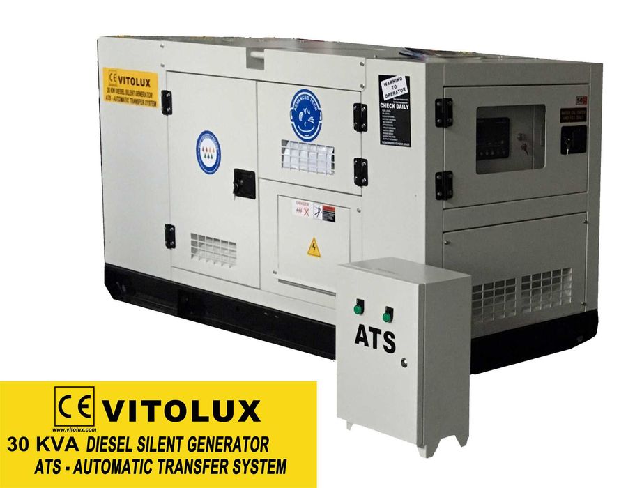 30 KVA / 24 KW Шумозаглушени ТРИФАЗНИ Дизелови Генератори с автоматика