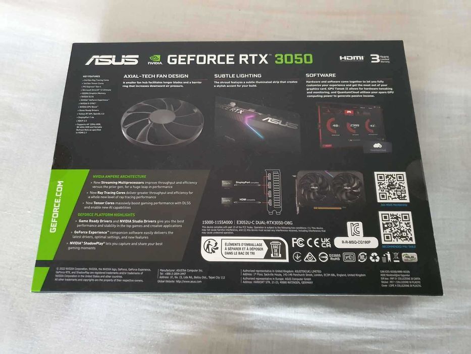 3 Placi video Asus Dual RTX 3050 OC 8GB GeForce - Pachet noi sigilate
