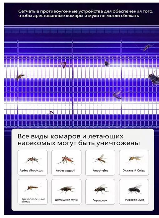 Электрическая лампа для уничтожения комаров и мух и других насекомых