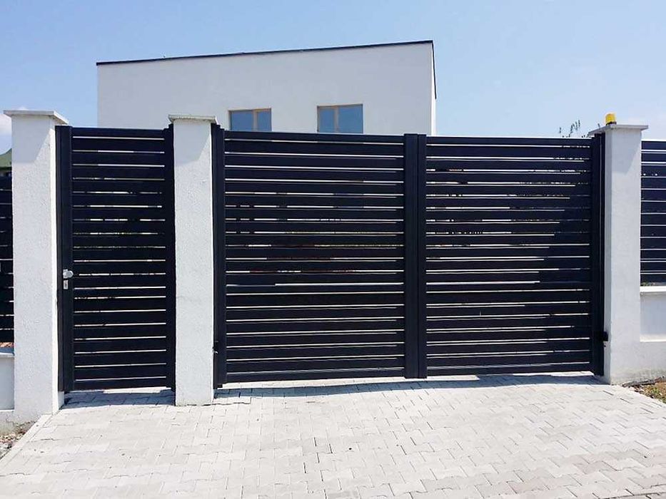 Garduri si porti stil jaluzea, sipca metalica, tabla cutata