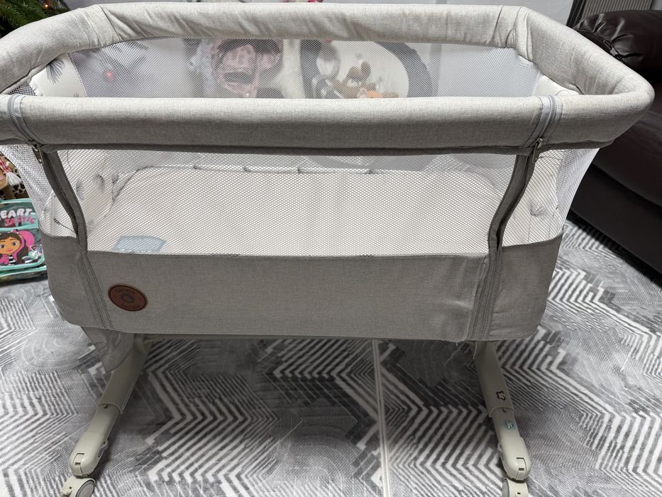 Patut co-sleeper, Lionelo, Aurora, 3 in 1, Gri