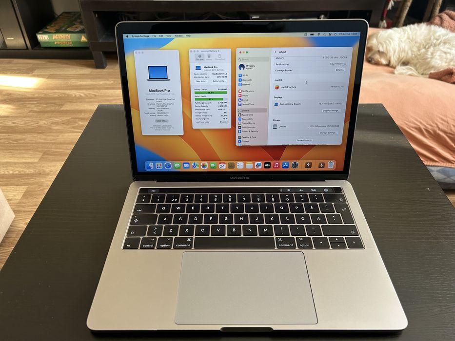 Macbook Pro 2017 13" i5 8GB RAM SSD 256 GB 382 cicluri