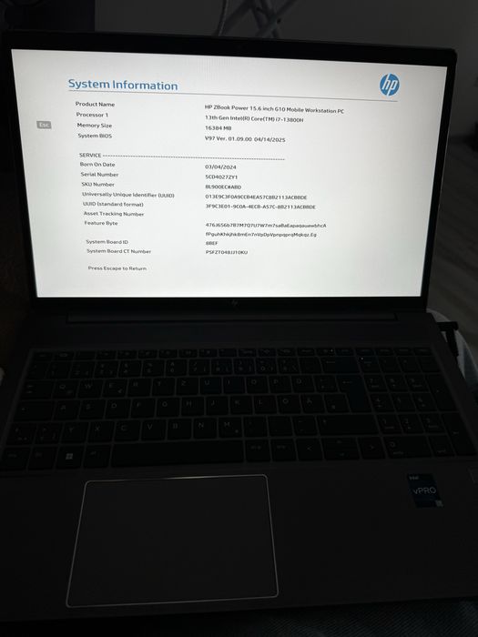 Zbook hp i7 13800H workstation g10 16gb ram
