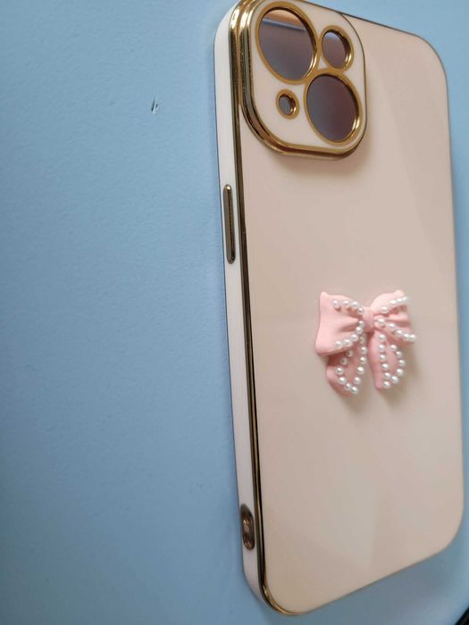 Нов силиконов дамски кейс за Apple iPhone 15, iPhone 14 - розов цвят