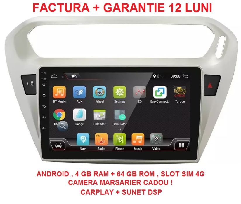 Navigatie Peugeot 301 208 2008 Citroen C Elysee , 4 GB RAM Slot Sim 4G