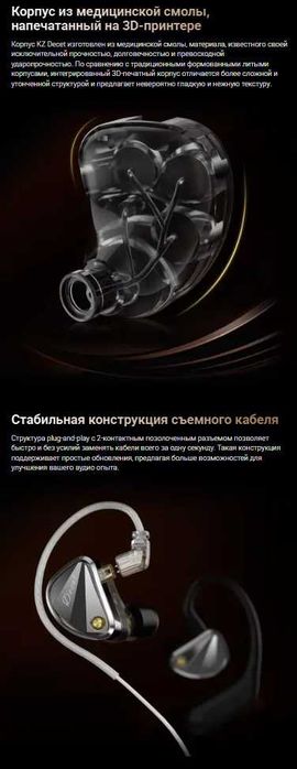 Новинка новые запечатанные проводные наушники KZ Decet Hi-Fi 5DD