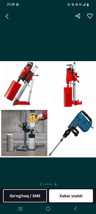 Almazniy bur almazniy rezka teshik tashish beton kesish xizmati