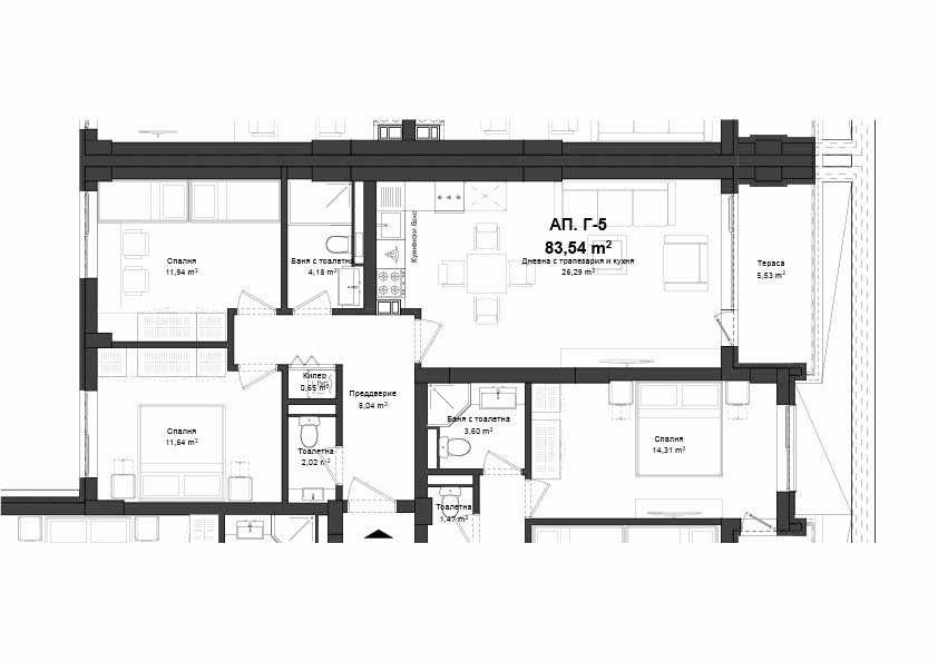 Продава се Тристаен апартамент в Пловдив, Гагарин - 95 кв.м за 853 €/кв.м - Снимка #2