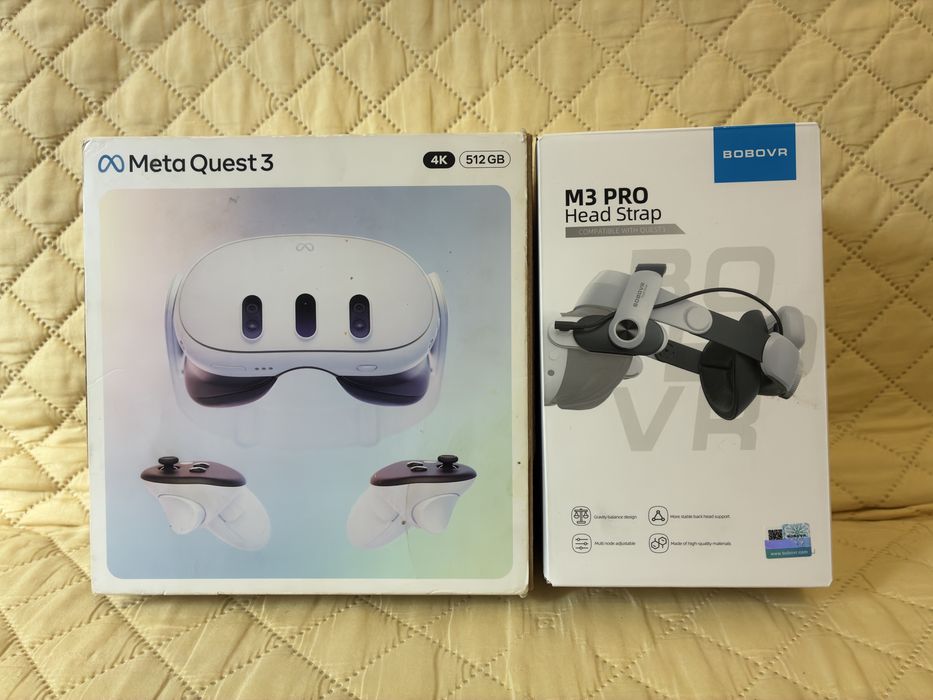 Casca VR Meta Quest 3 512GB + Curea de cap BoboVR M3 Pro