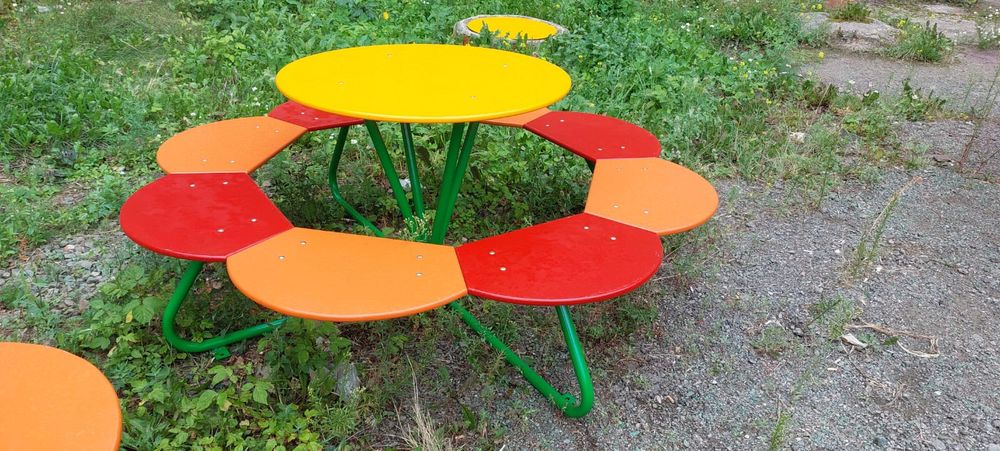Столик "Солнышко", уличные столы со скамьями