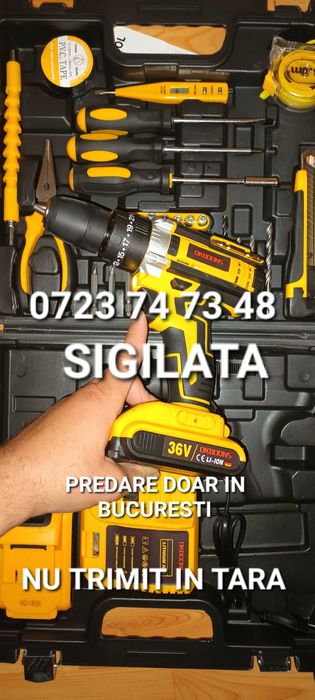 Bormasina acumulatori cu trusa accesorii autofiletanta NOUA SIGILATA