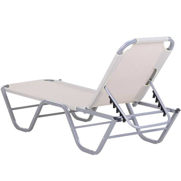 Шезлонг Outsunny, плажен, 5-степенен, алуминиев, градински, релаксиращ
