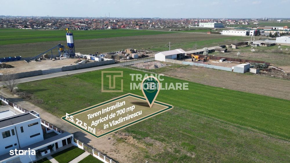 Teren intravilan arabil de vânzare – Vladimirescu, Arad